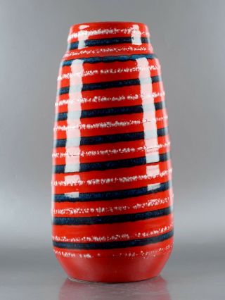 West German Pottery Scheurich Vintage Retro 1970s Colorful Striped 203 - 26 Vase