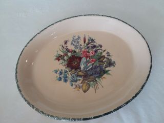 Home And Garden Party Wildflower Stoneware Server Platter.  13x11x1 Oval.