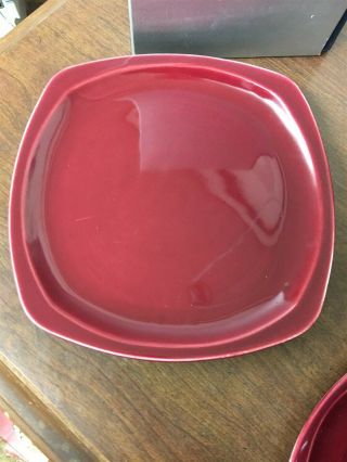 Mcm Paden City Pottery Minion Red 9 - 1/4 " Dinner Plate