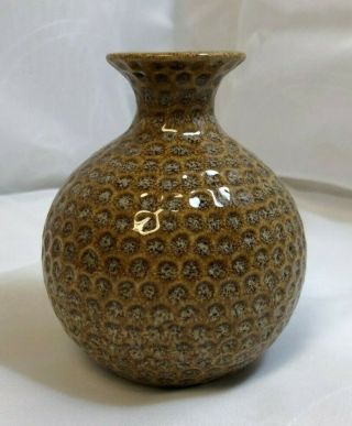 Studio Pottery Gold/brown Speckled Bud Vase,  In
