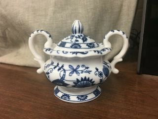 Vienna Woods Blue & White Sugar Bowl With Lid,  Blue Onion