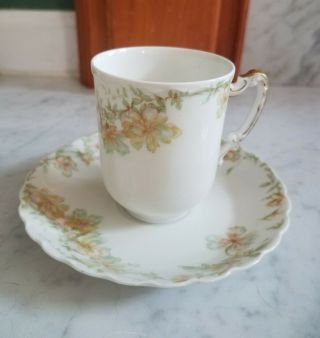 Vintage Limoges France Haviland &co.  The Countess Rare Chocolate Cup And Saucer