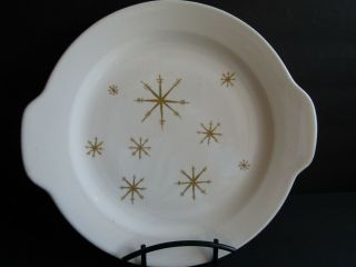 Star Glow Royal China Starburst Atomic Tab Handle Serving Plate Cake Platter