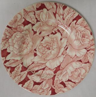 Myott And Sons Bermuda Made In England 8 " Luncheon Plate Pink Roses With Red
