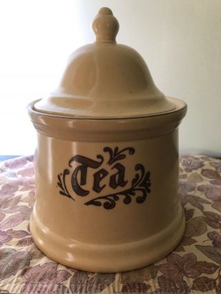 Pfaltzgraff Village Tea Canister Vintage 8.  5 " Tall With Tapered Sides