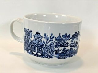 Churchill England Blue Willow Oversize Mug Soup Bowl Stoneware Euc