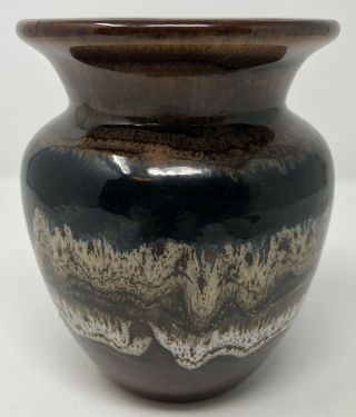 Vintage Royal Haeger Usa Pottery Brown Drip Glaze Vase Mid Century Modern 5.  5 "