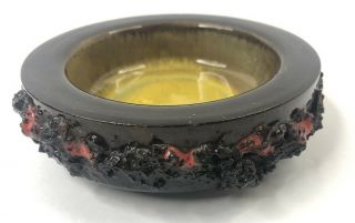 Vintage Mid - Century Modern Glit Iceland Lava Ceramics 5.  5 " Bowl Dish Handmade