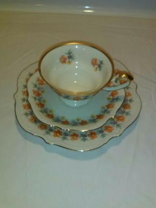 Vintage Hutschenreuther,  Bavaria Germany Bone China Cup,  Saucer And Plate Set