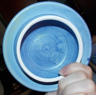 Vintage Crutchfield Blue Green Lidded Bowl Frog Artisan Pottery Hand Crafted 3
