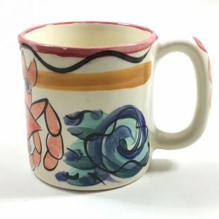 Flawed Vicki Carroll Splish Splash Coffee Mug Cup Signed Ceramic Southern Art