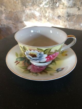 Shafford - Kashmir Rose Cup And Saucer Fine Bone China Hand Painted Shabby Chic