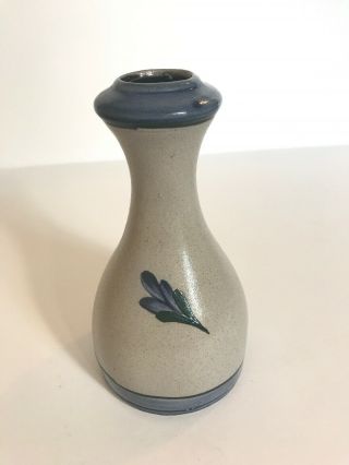 Rowe Pottery Blue/grey Salt Flower Hand Made And Painted 6 " Vase