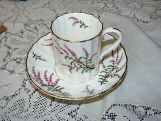 Vintage Dunrobin Royal Worcester England Demitasse/espresso Cup & Saucer