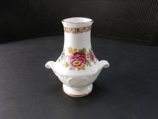 Royal Grafton Bone China Malvern Miniature Vase White Pastel Florals 3 3/8 " T