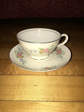 Vintage C44n5 Georgian Homer Laughlin Tea Cup And Saucer