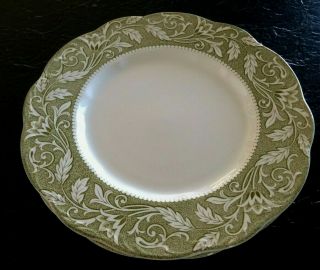 J & G Meakin English Staffordshire Sterling Renaissance Green Dinner Plates