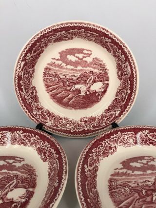 (5) Currier And Ives 8” Soup Bowls - “Fox Hunting Full Cry” Homer Laughlin 2