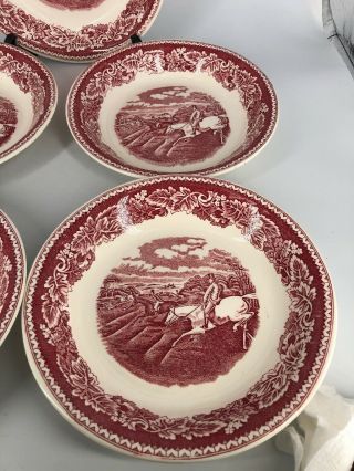 (5) Currier And Ives 8” Soup Bowls - “Fox Hunting Full Cry” Homer Laughlin 4