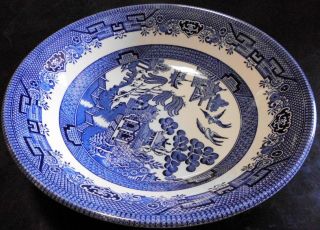 Churchill England Blue Willow 8 3/4 " Round Vegetable/serving Bowl