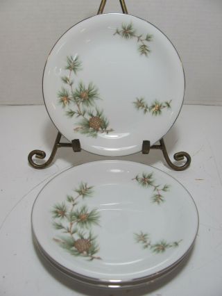 Norcrest Fine China Cascade Pine Set Of 4 Bread & Butter Plates