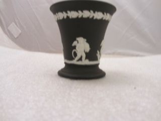 Vintage Wedgwood Jasperware Black And White Small Trumpet Vase/cup 66