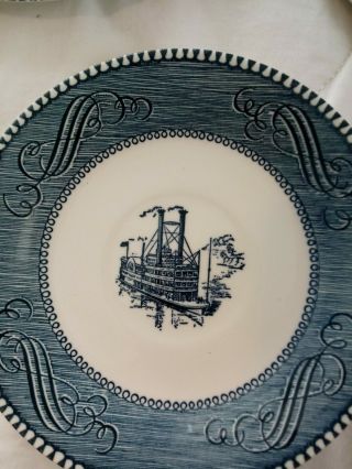 5 CURRIER AND IVES 4 INCH RIVER BOAT SAUCERS 2