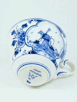 Delph Holland Painted Blue Tea Cup Windmill With Floral,