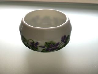 Rauschert Bavaria Porcelain Open Salt Cellar Dip Small Ring Dish Bowl - Violets