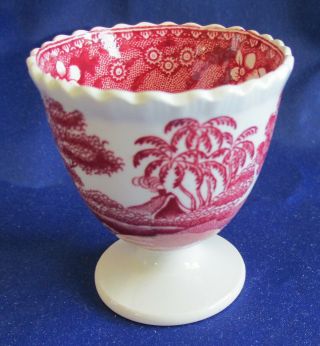 SPODE (S) (ENGLAND) VINTAGE EGG CUP PINK TOWER TRANSFER WARE 2