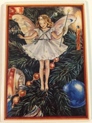 Vilbo Card Villeroy & Boch Porcain Art Card W.  Germany Christmas Tree Fairy
