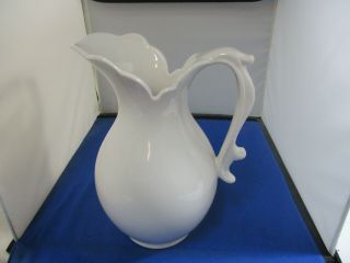 Vintage Mid Century Modern Royal Haeger Large White Pitcher Vase 10 "
