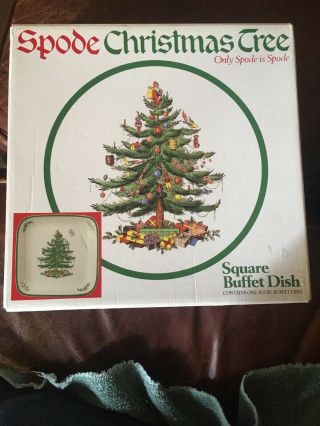 Spode Christmas Tree Square Buffet Dish 11 "
