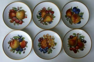 Mitterteich - Fine German Porcelain Dessert Plates W/ Various Fruit - Set Of 6