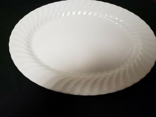 Vtg Johnson Brothers Ironstone England White Swirl Large Oval Serving Platter