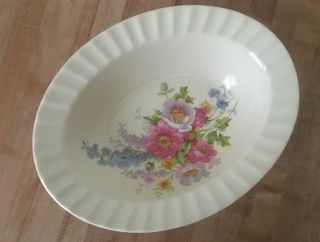 Edwin M Knowles China ‘alicia’ Floral Bouquet Fluted Rim Vegetable Serving Bowl