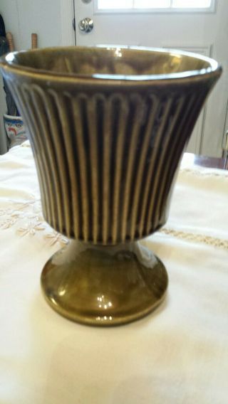 Vintage Mccoy (mcp) Dark Green,  Goblet - Style Planter,  Fluted,  Usa 7 " Tall,  Excel