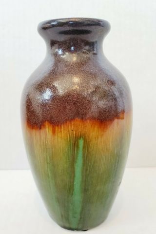 Vintage Mid Century Modern Studio Pottery Glazed Ceramic Raku Bud Vase 6 "