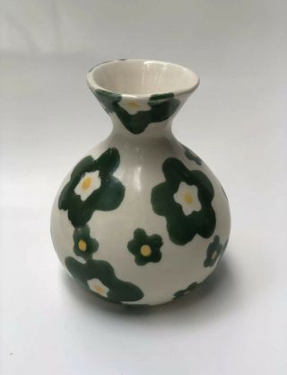 Vintage Fun Floral Vase 5 - 1/2“ By Artist Barbara Eigen (b.  Eigen Usa) Signed