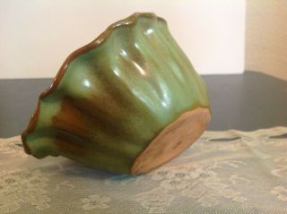 VTG Frankoma Pottery Prairie Green Horn of Plenty Cornucopia 12 