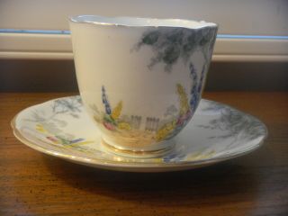 Vintage Porcelain Teacup Coffee Cup Saucer | English Garden Melba Bone China