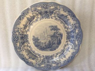 Vintage Blue And White 10 1/4 " Plate Made In China - Religious / Church Scenery