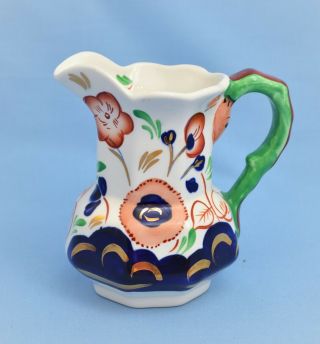 Vintage Crown Staffordshire England Pitcher Creamer Hand Painted Floral