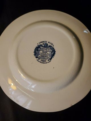 Liberty Blue Staffordshire 3 DINNER PLATES Independence Hall SEE PHOTOS 4