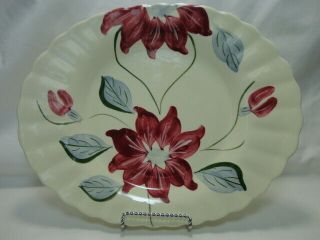 Vtg Blue Ridge Southern Potteries Poinsettia Colonial 11 3/4 " Oval Platter (b)