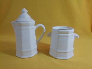 Pfaltzgraff Heritage White Sugar Bowl With Lid And Creamer Set