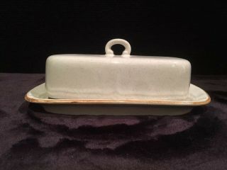 Vintage Fine China Hearthside Stoneware Baroque Covered Butter Dish From Japan