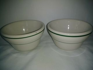 Vintage Green Stripe Buffalo Restaurant Ware Soup Cups