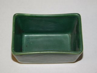 Vintage McCoy USA Green Pottery Vase Planter Trinket Storage Keys Coin Dish Bowl 2