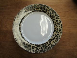 Tienshan Fine China Leopard Dinner Plate 10 3/4 " Black Tan 4 Available